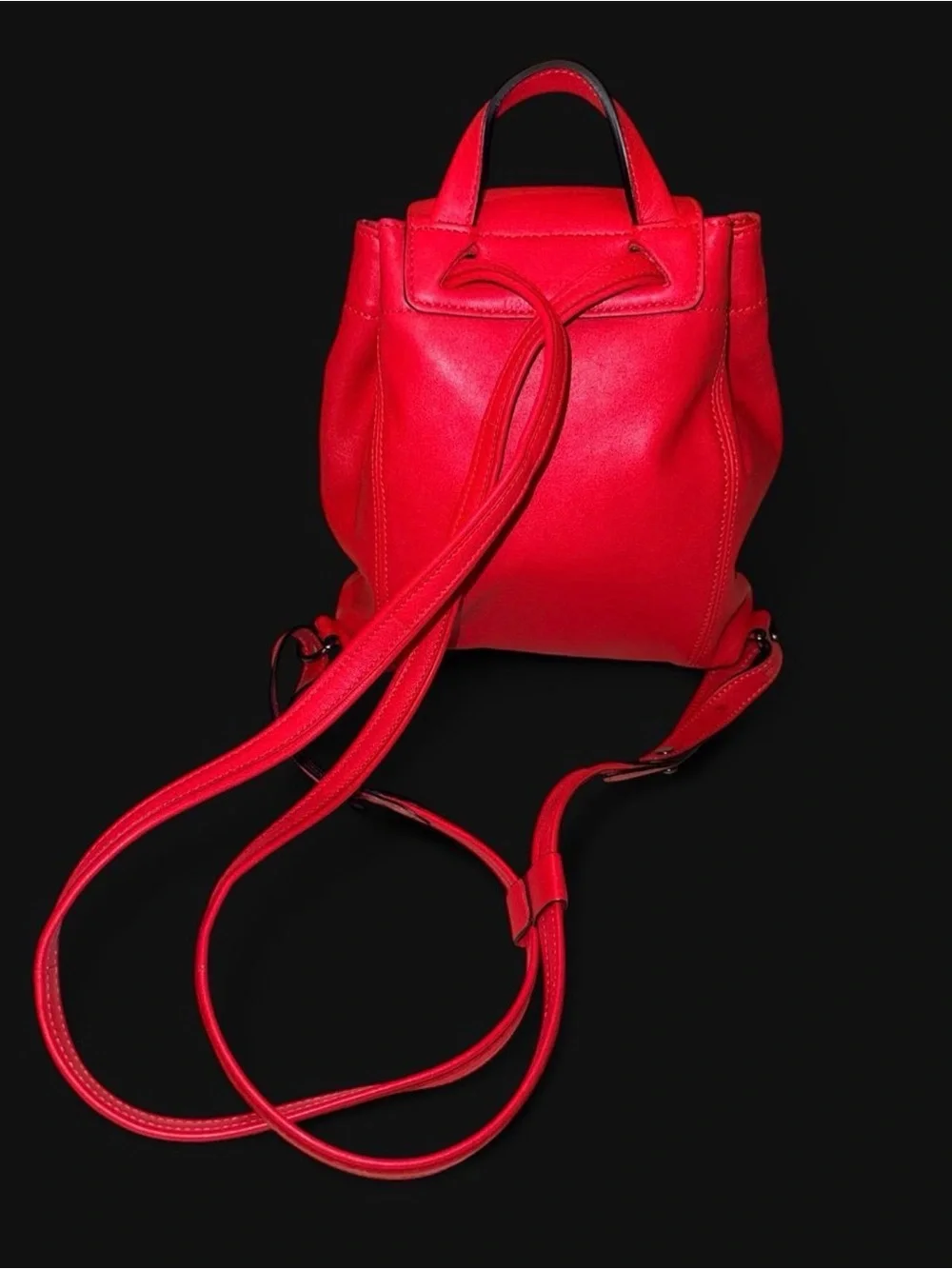 NWOT | Discontinued Longchamp Le Pliage Cuir XS Backpack in Rouge (Red)